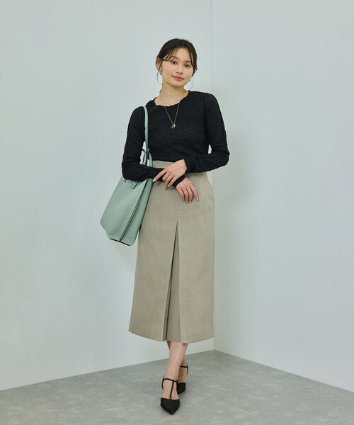 ROPE'（ロペ）の「【WEB・一部店舗限定】ストレッチシアー＆レースカットソー/洗える（Tシャツ/カットソー・レディース・ブラック/ブラック系/ホワイト/ホワイト系・F）」の19枚目の写真