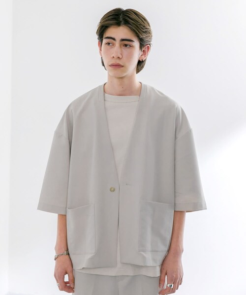 URBAN RESEARCH iD　T/R5分袖ノーカラージャケット