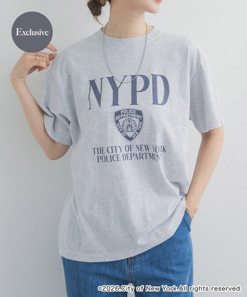 URBAN RESEARCH DOORS（アーバンリサーチドアーズ）の「『別注』GOOD ROCK SPEED×DOOS　NYC NYPD T-SHIRTS（Tシャツ/カットソー・レディース・ホワイト/ブラック/アッシュ/イエロー・One）」の3枚目の写真