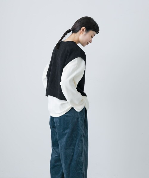 かぐれ（カグレ）の「ナッピングウール2WAYベスト（ベスト・レディース・BLACK/CHARCOAL・FREE）」の9枚目の写真