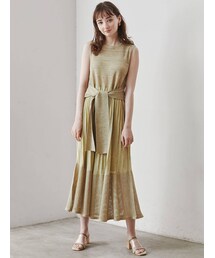 LAGUNAMOON | ウエストマークメッシュニットワンピース(ワンピース)