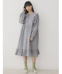 merry jenny | bear刺繍フリルカラーワンピース(ワンピース)