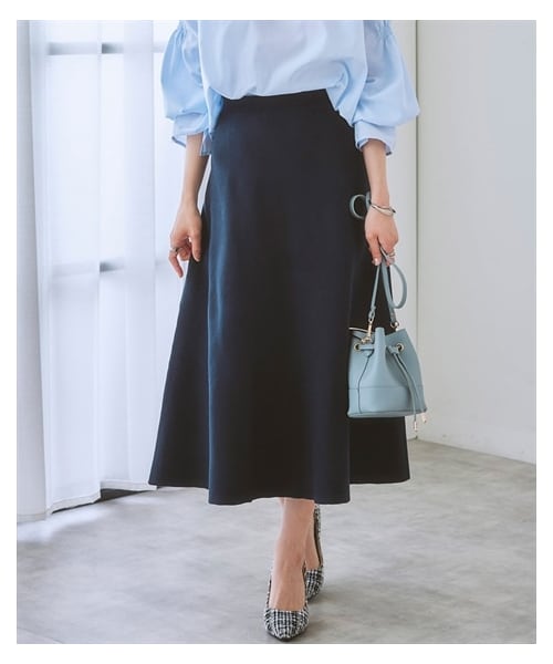 nissen（ニッセン）の「【ふんわりモチモチ素材】ミディー丈ニットフレアスカート（スカート・レディース・黒/杢グレー/モカベージュ/ネイビー・S/M/L/LL/3L/4L/5L/6L）」の22枚目の写真