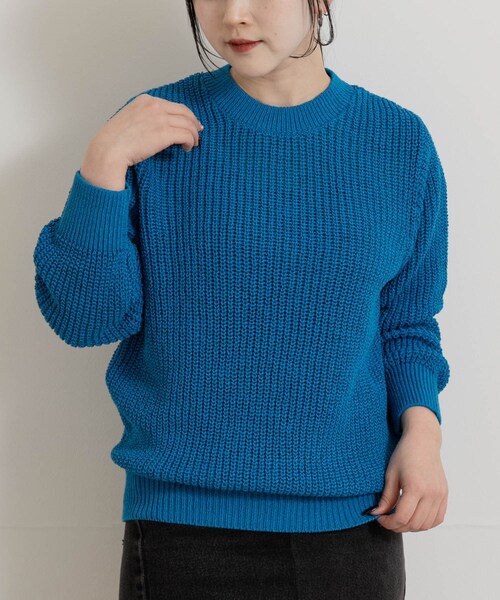 THE GOODLAND MARKET（ザグッドランドマーケット）の「米富繊維　WASHI COTTON TAPE KNIT PULLOVER（ニット/セーター・レディース・62BLUE/14BLACK/40IVORY/50LIME・1/3）」の21枚目の写真
