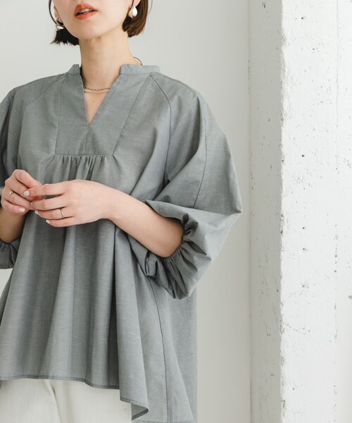URBAN RESEARCH ROSSO（アーバンリサーチロッソ）の「『UR TECH』F by ROSSO　イージーリネンボリュームブラウス（シャツ/ブラウス・レディース・PINK/GRAY/MINT/NAVY/BLUE ST・FREE）」の8枚目の写真