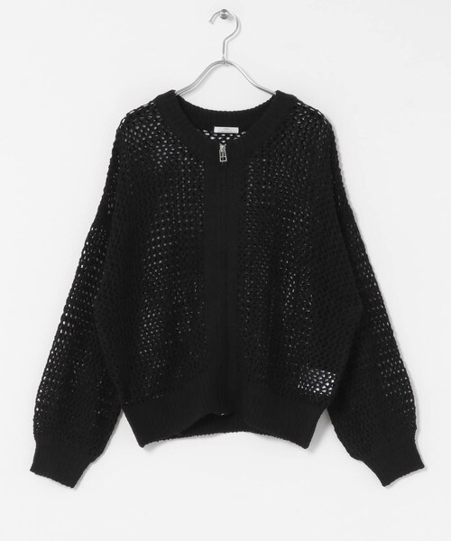 ITEMS URBANRESEARCH（アイテムズ アーバンリサーチ）の「メッシュジップニットカーディガン（ニット/セーター・レディース・BRN/GREGE/BLK・FREE）」の10枚目の写真