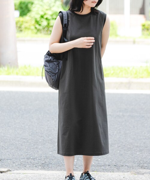 EKAL（エカル）の「『吸水速乾/UVカット』DRY OUT SLEEVLESS ONE-PIECE（ワンピース・レディース・ネイビー/アイボリー/サルチャ/チャコール・FREE）」の15枚目の写真