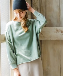 Maison INNESS | 綿１００％ピグメント加工ヴィンテージ風ゆるシルエットトレーナー＜大きいサイズ有＞(スウェット)