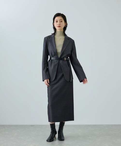 ROPE'（ロペ）の「[美人スカート]トリアセツイル ポケット付きタイトスカート(デニムライク)/イージーケア・セットアップ対応（スカート・レディース・ネイビー系・36/38/40）」の8枚目の写真