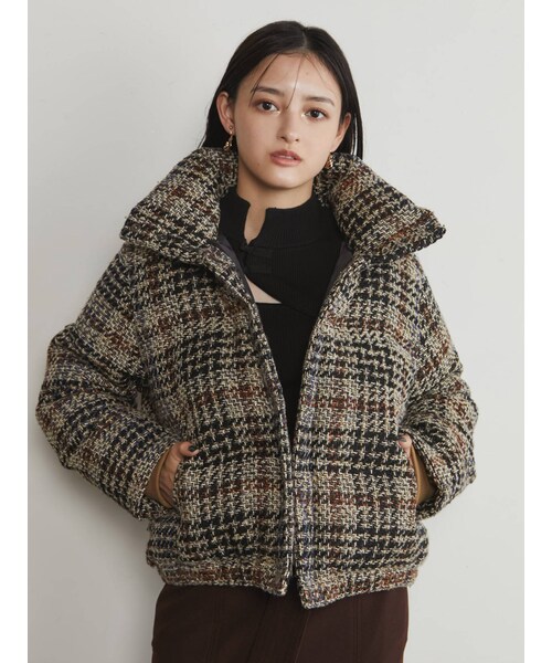 MURUA（ムルーア）の「ツイードショートエアコンダウン（ダウンジャケット/コート・レディース・ブラック/ミックス・F）」の18枚目の写真