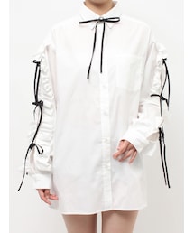 jouetie | ショルダーフリルリボンタイBIGシャツ(シャツ/ブラウス)