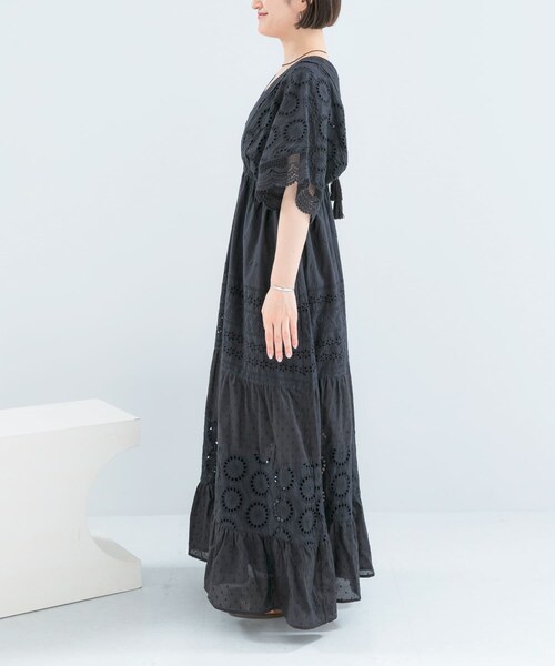 URBAN RESEARCH ROSSO（アーバンリサーチロッソ）の「インドコットンエンブロイダリーワンピース（ワンピース・レディース・BLACK・Free）」の9枚目の写真