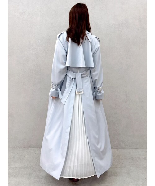 dazzlin（ダズリン）の「バックプリーツトレンチコート（トレンチコート・レディース・チャコールグレー/ベビーピンク/ブルー/ベージュ・F）」の19枚目の写真