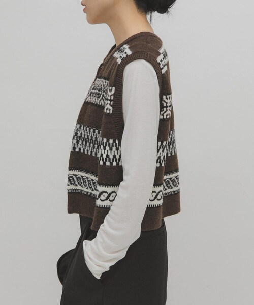 KBF（ケイビーエフ）の「ジャガードリメイクベスト（ベスト・レディース・NAVY/GRAY/BROWN・One）」の20枚目の写真