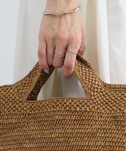 ADAM ET ROPE'（アダムエロペ）の「【J'aDoRe・店舗限定】【African Square（アフリカンスクエアー）】ラフィアかぎ編みバッグ（ハンドバッグ・レディース・ブラウン・F）」の3枚目の写真