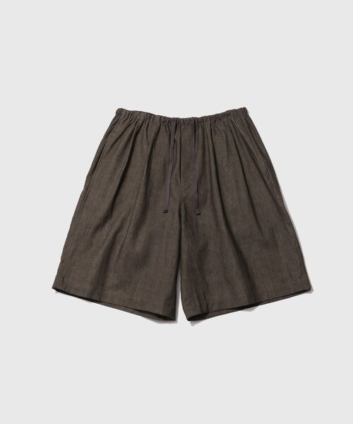 ADAM ET ROPE'(アダムエロペ)の「【AMOMENTO/アモーメント】LINEN DRAWSTRING SHORTS(その他パンツ・メンズ・ダークブラウン/ベージュ・L/M)」の2枚目の写真