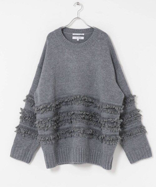 THE GOODLAND MARKET（ザグッドランドマーケット）の「F/CE.　TEXTURE SHIFTED LINES KNIT（ニット/セーター・メンズ・Ivory/Charcoal・S/L）」の2枚目の写真