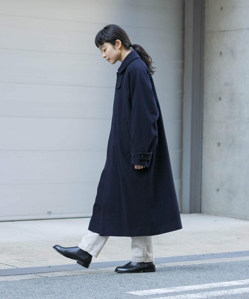 かぐれ（カグレ）の「ウールバルカラーコート（ステンカラーコート・レディース・NAVY/BLACK・Free）」の19枚目の写真