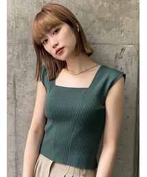 MURUA | バックオープンアシメニットタンク(タンクトップ)