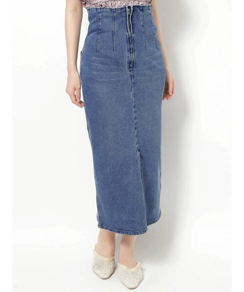 MERCURYDUO(マーキュリーデュオ)の「Lee SLIT SKIRT(デニムスカート・レディース・ブルー/ブラック・S/M)」の21枚目の写真