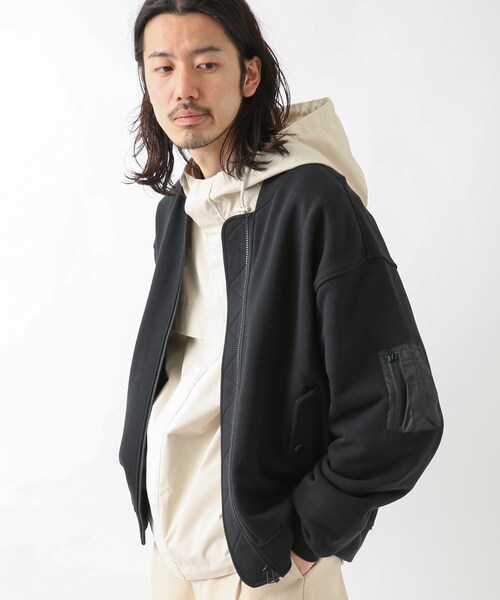 URBAN RESEARCH Sonny Label（アーバンリサーチサニーレーベル）の「裏毛スウェットMA-1ブルゾン（MA-1・メンズ・ライトキャメル/杢グレー/ブラック・M/L）」の14枚目の写真