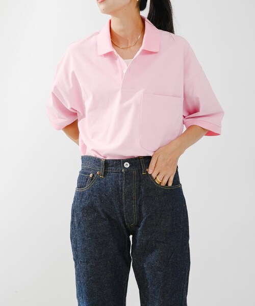 URBAN RESEARCH（アーバンリサーチ）の「DAIWA PIER39　Ws TECH POLO SHIRTS SHORT-SLEEVE（ポロシャツ・レディース・LT.PINK/BLACK/YELLOW/WHITE/WH×NY BD・FREE）」の6枚目の写真