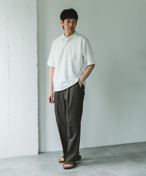 URBAN RESEARCH DOORS（アーバンリサーチドアーズ）の「『XLサイズ/WEB限定』『吸水速乾/接触冷感/イージーケア』クイックドライ 鹿の子 ポロシャツ（ポロシャツ・メンズ・BLUE GRAY/WHITE/BLACK・M/L/XL）」の9枚目の写真