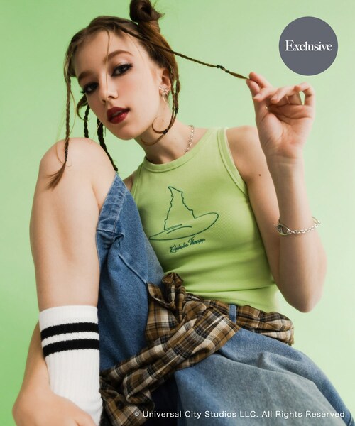 SENSE OF PLACE by URBAN RESEARCH（センスオブプレイスバイアーバンリサーチ）の「『別注』WICKED×SENSE OF PLACE　タンクトップ（タンクトップ・レディース・GREEN/PINK/GRAY・one）」の4枚目の写真