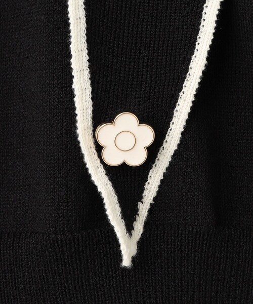 VIS（ビス）の「【MARY QUANT×VIS】スカーフ風ボウタイニット（ニット/セーター・レディース・ブラック/オフホワイト/レッド・F）」の21枚目の写真