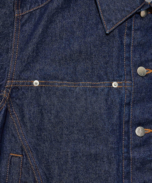 ADAM ET ROPE'(アダムエロペ)の「【NVRFRGT/ネヴァーフォーゲット】DENIM 3D TRUCKER JACKET(デニムジャケット・メンズ・ブラック/ネイビー・1/2)」の13枚目の写真
