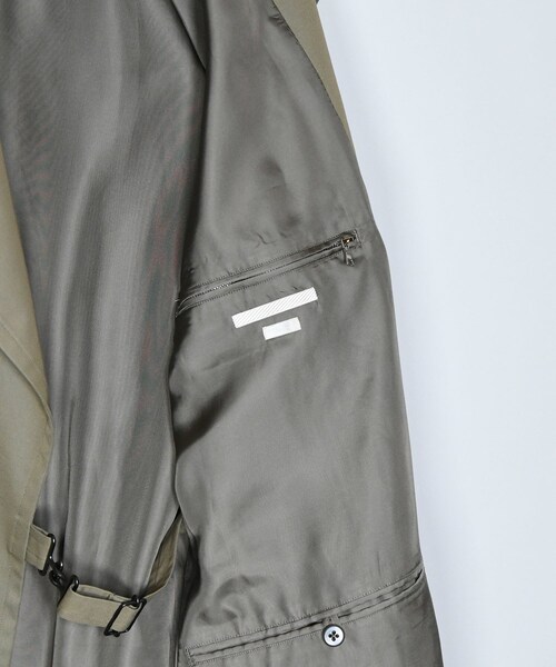 ADAM ET ROPE'(アダムエロペ)の「【blurhms】Gabardine Double Belt Trench Coat(トレンチコート・メンズ・オリーブ・2/3)」の14枚目の写真
