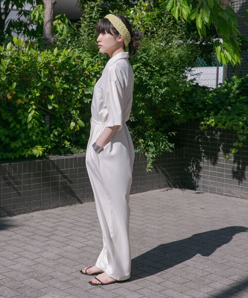 KBF(ケイビーエフ)の「コクーンWIDEジャンプスーツ(サロペット/オーバーオール・レディース・IVORY/L.KHAKI/CHARCOAL・one)」の8枚目の写真