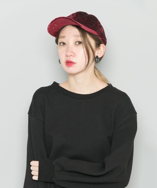 SENSE OF PLACE by URBAN RESEARCH(センスオブプレイスバイアーバンリサーチ)の「クラッシュベロアキャップ∴(キャップ・レディース・BORDEAUX/BLACK/BEIGE・one/One)」の5枚目の写真