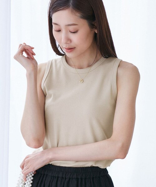 ROPE' PICNIC(ロペピクニック)の「アメスリタンクトップ(タンクトップ・レディース・ブラック/ホワイト/ベージュ・38)」の17枚目の写真