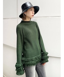EMODA | タートルネックフリンジニット(ニット/セーター)