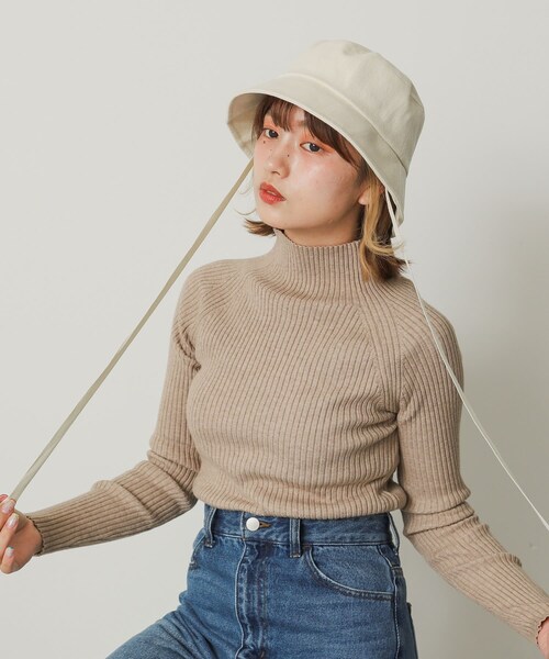 SENSE OF PLACE by URBAN RESEARCH(センスオブプレイスバイアーバンリサーチ)の「コットンツイルリボンバケットハット(ハット・レディース・IVORY/BLACK・One/one)」の7枚目の写真