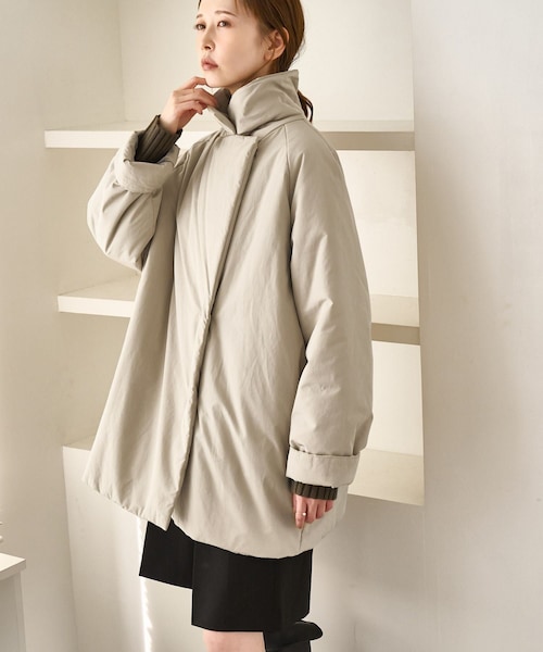 ROPE' PICNIC（ロペピクニック）の「2WAY中綿テーラードコート（ダウンジャケット/コート・レディース・スミクロ/ベージュ・F）」の3枚目の写真