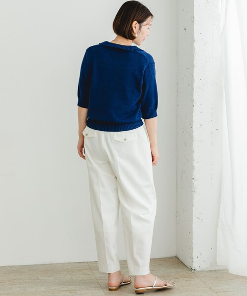 URBAN RESEARCH ROSSO（アーバンリサーチロッソ）の「F by ROSSO　オープンカラーサマーニット（ニット/セーター・レディース・L/BEIGE/BLUE/BORDER・FREE）」の20枚目の写真