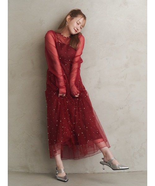 EATME（イートミー）の「ビジューチュールワンピース（ドレス・レディース・アイボリー/ブラック/レッド・S/M）」の18枚目の写真