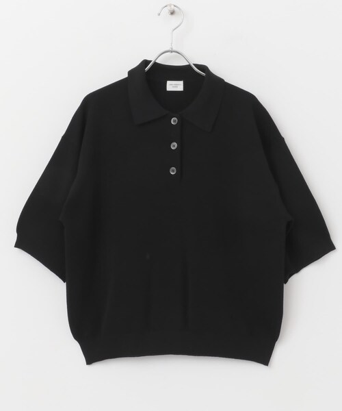 URBAN RESEARCH DOORS(アーバンリサーチドアーズ)の「ニットポロシャツ(ポロシャツ・レディース・BLACK/CHARCOAL/Y.KHAKI・M)」の11枚目の写真