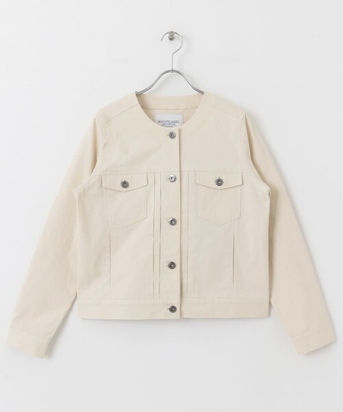 URBAN RESEARCH Sonny Label（アーバンリサーチサニーレーベル）の「ナチュラルストレッチノーカラーコットンジャケット（ノーカラージャケット・レディース・アイボリー/ブルーグレー/ベージュ・FREE）」の16枚目の写真