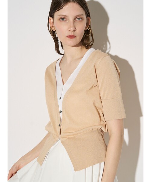 ELENDEEK(エレンディーク)の「COLOR LAYERED HALF SLEEVES KT(ニット/セーター・レディース・チャコールグレー/ピンク/ベージュ・F)」の10枚目の写真