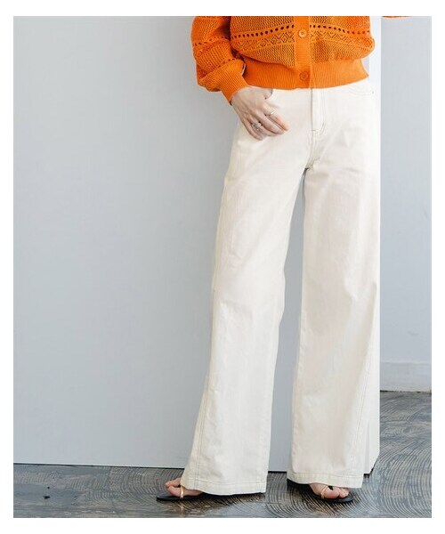 nissen（ニッセン）の「【i Deni】6.7ozデニムバギーパンツ（はっ水）（セットアップ可能）＜大きいサイズ有＞（スウェットパンツ・レディース・ワンウオッシュネイビー/ウオッシュドブルー/ブリーチサックス/オフホワイト・S/M/L/LL/3L/4L/5L/6L/8L/10L）」の11枚目の写真