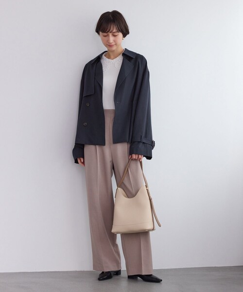 ROPE' PICNIC（ロペピクニック）の「ショート丈トレンチコート/撥水・花粉ガード（トレンチコート・レディース・ベージュ/カーキ/ネイビー・F）」の22枚目の写真