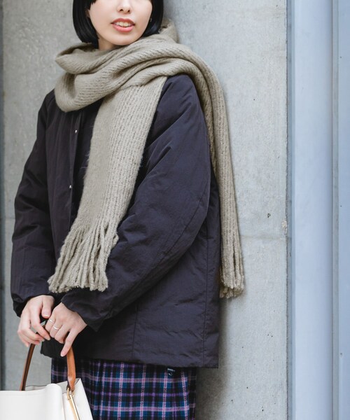 RODE SKO（ロデスコ）の「ラッセル起毛マフラー（マフラー・レディース・GRAY/OFF/MINT・one）」の13枚目の写真