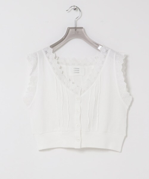 URBAN RESEARCH（アーバンリサーチ）の「crinkle crinkle crinkle　WAFFLE FRILL VEST（ベスト・レディース・WHITE/BLACK・Free）」の11枚目の写真