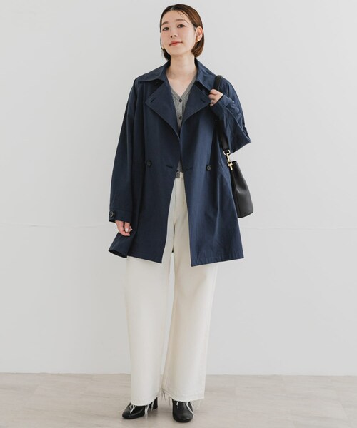 URBAN RESEARCH ROSSO（アーバンリサーチロッソ）の「F by ROSSO　オーバーサイズライトコート（テーラードジャケット・レディース・BEIGE/NAVY・Free）」の5枚目の写真