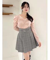 dazzlin | シアーベロアギャザーデザイントップス(Tシャツ/カットソー)