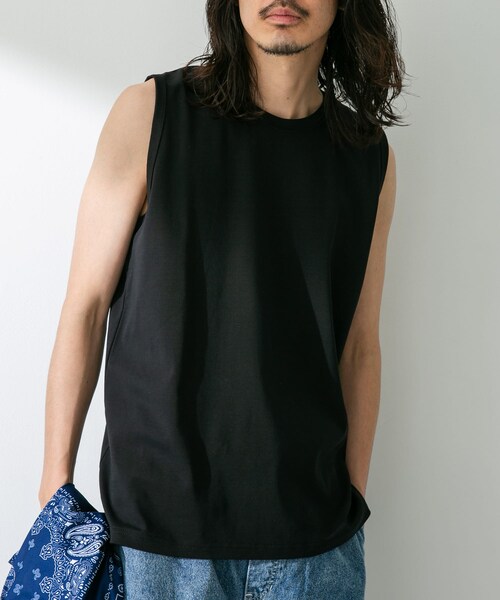 URBAN RESEARCH Sonny Label（アーバンリサーチサニーレーベル）の「コンパクトスムースベーシックタンクトップ（タンクトップ・メンズ・ホワイト/ブラック/グレー・M/L）」の2枚目の写真