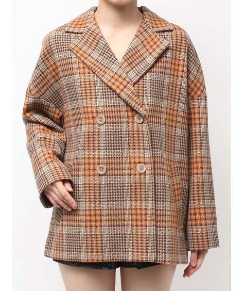 GYDA（ジェイダ）の「ラメmaterialチェスターコート（チェスターコート・レディース・ブラック/ミックス・F）」の6枚目の写真